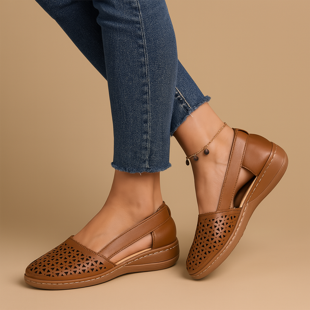 Airy slip-on shoes with cutouts